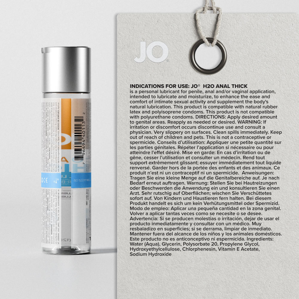 JO H2O Anal Thick (240 ml) – Thick Water-Based Anal Lubricant 240ml > Lube > Anal