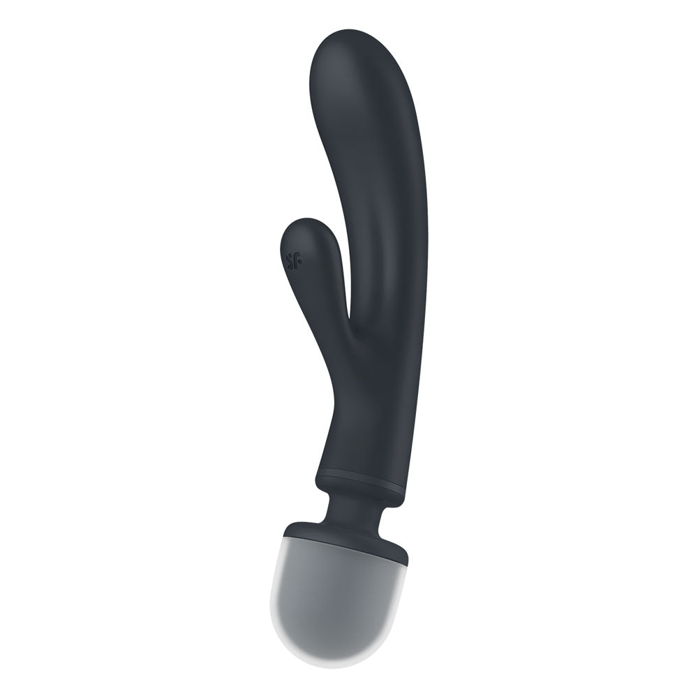 Satisfyer Triple Lover Grey Hybrid Wand and Rabbit Vibrator with 12 Vibration Modes and Waterproof Design > Vibrators > Ladies > Rabbit Multi