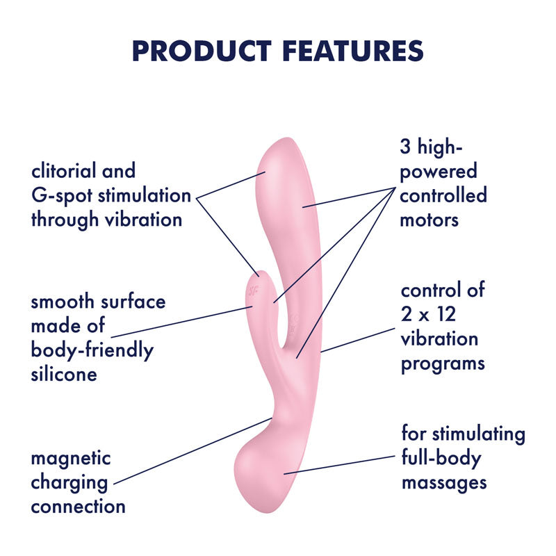 Satisfyer Triple Oh Luxury Versatile Rechargeable Vibrator > Vibrators > Ladies > Rabbit