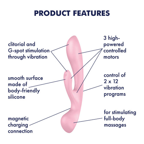 Satisfyer Triple Oh Pink VIBRATORS-RABBIT