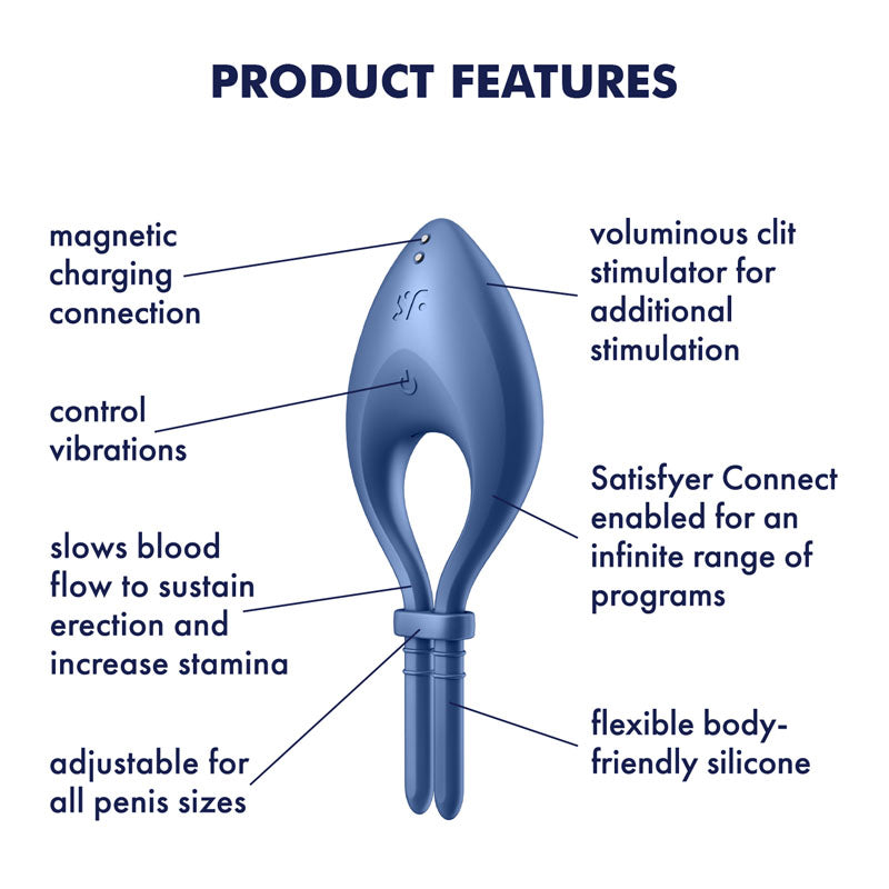 Satisfyer Bullseye Adjustable Silicone Vibrating Lasso Cock Ring Secondary image