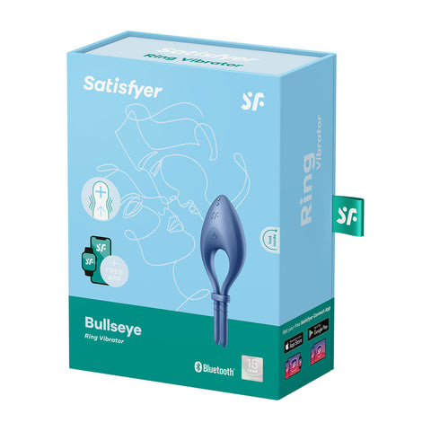 Satisfyer Bullseye Vibrating Adjustable Lasso Cock Ring Blue Cock Rings Vibrating