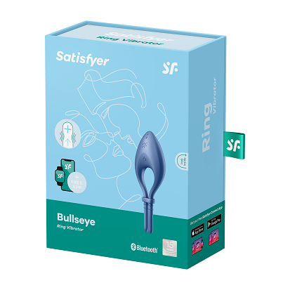 Satisfyer Bullseye Vibrating Adjustable Lasso Cock Ring Blue Blue Cock Rings Vibrating
