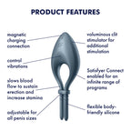 Satisfyer Bullseye Adjustable Dark Blue Penis Ring Vibrator with Bluetooth and App Control > Sex Toys > Remote Control Toys
