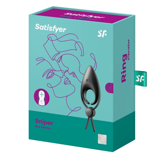 Satisfyer Sniper Vibrating Adjustable Lasso Cock Ring Black Cock Rings Vibrating