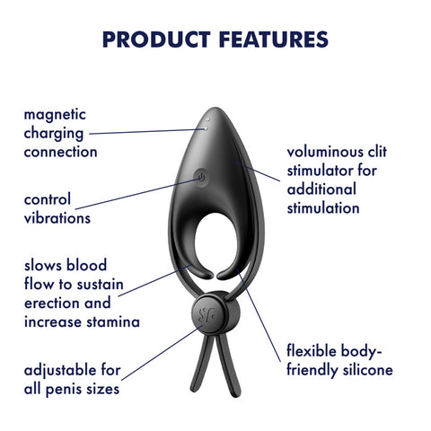Satisfyer Sniper Vibrating Adjustable Lasso Cock Ring Cock Rings Vibrating