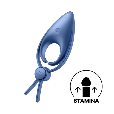 Satisfyer Sniper - Vibrating Adjustable Lasso Cock Ring Blue Cock Rings Vibrating