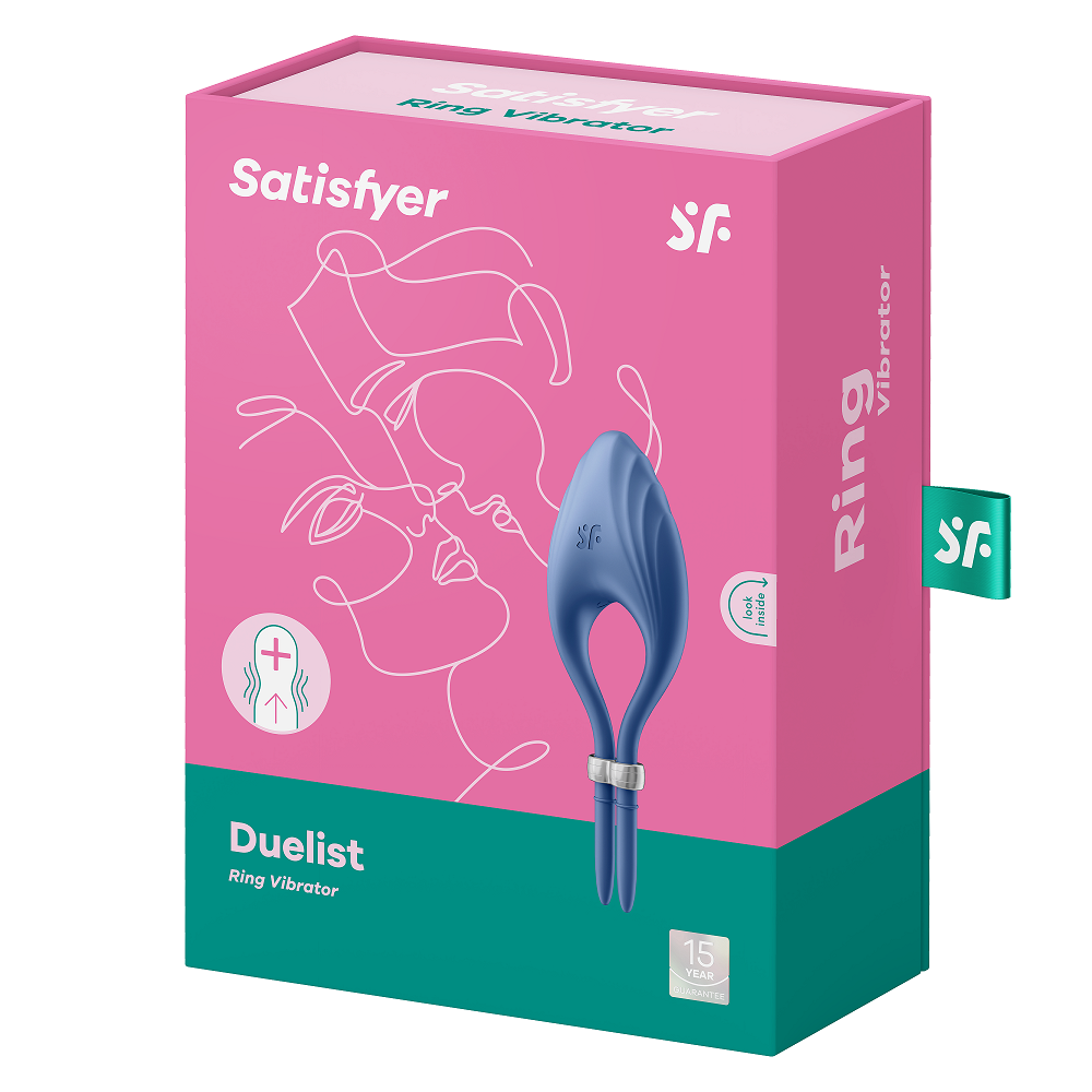 Satisfyer Duelist Vibrating Adjustable Lasso Cock Ring Blue Cock Rings Vibrating