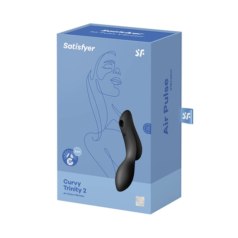 Satisfyer Curvy Trinity 2 Insertable Air Pulse Vibrator in Black Default Title Suction Stimulator