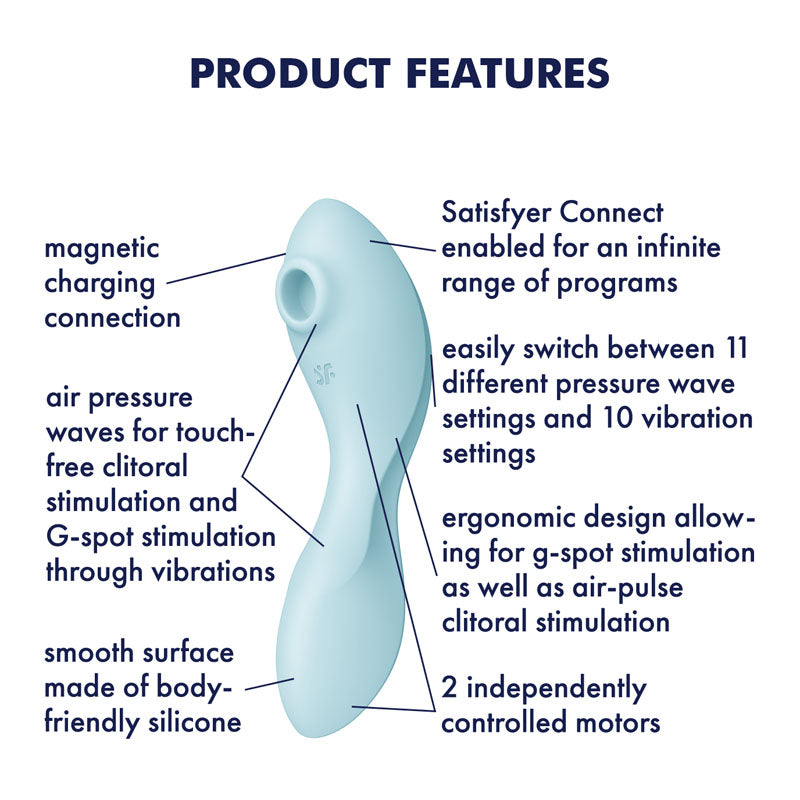 Satisfyer Curvy Trinity 5+ (Blue) – Waterproof Triple Motor Vibrator > Sex Toys For Ladies > Clitoral Vibrators and Stimulators