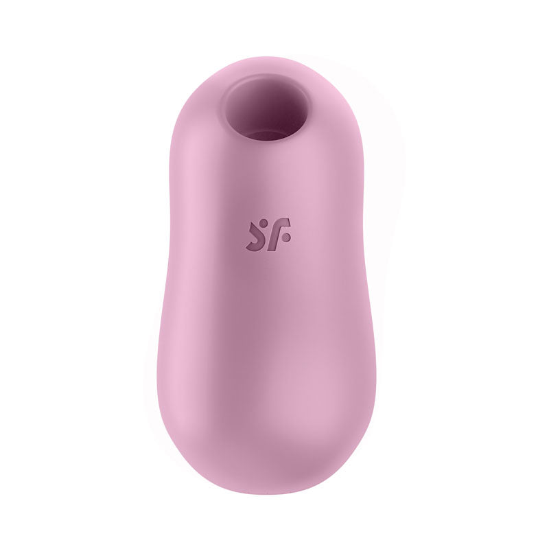 Satisfyer Cotton Candy Lilac Compact Oval Lay-On Vibrator with Pressure Waves and Vibration Vibrating Pads