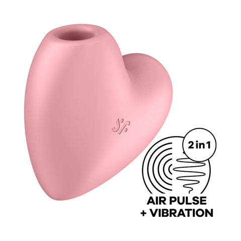 Satisfyer Cutie Heart Vibrator Pink Light Red Air Pulsation Stimulator Red STIMULATORS
