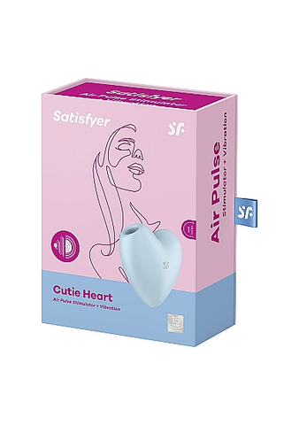 Satisfyer Cutie Heart USB Rechargeable Air Pulsation Stimulator Blue STIMULATORS