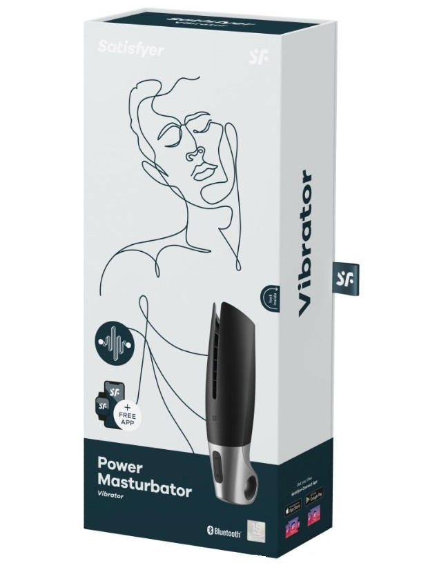 Satisfyer Power Masturbator Black Silver Black Strokers - Auto