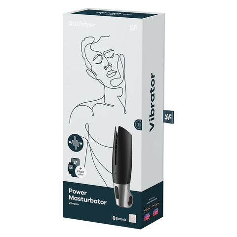Satisfyer Power Masturbator Black Silver Strokers - Auto