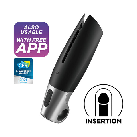 Satisfyer Power Masturbator Black Silver Black Strokers - Auto