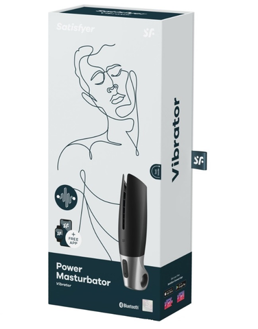 Satisfyer Power Masturbator Black Silver Black Strokers - Auto