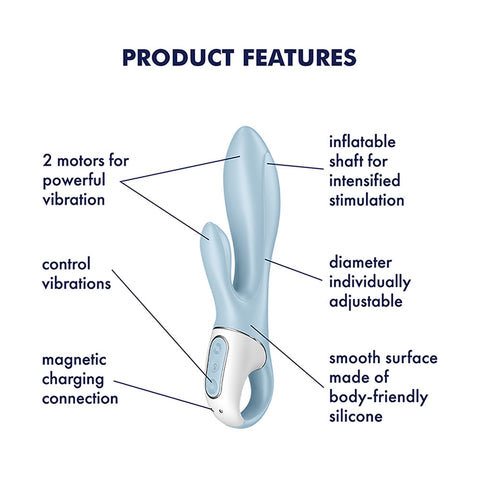 Satisfyer Air Pump Bunny 1 - Inflatable Rabbit Vibrator 8 Inch VIBRATORS-RABBIT