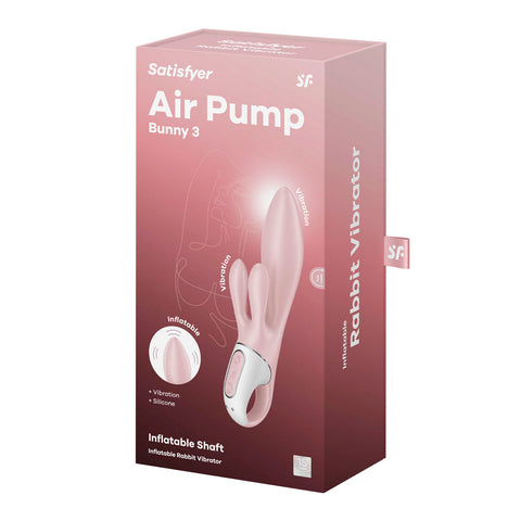Satisfyer Air Pump Bunny 3 - USB Rechargeable Rabbit Vibrator 8 Inch VIBRATORS-RABBIT