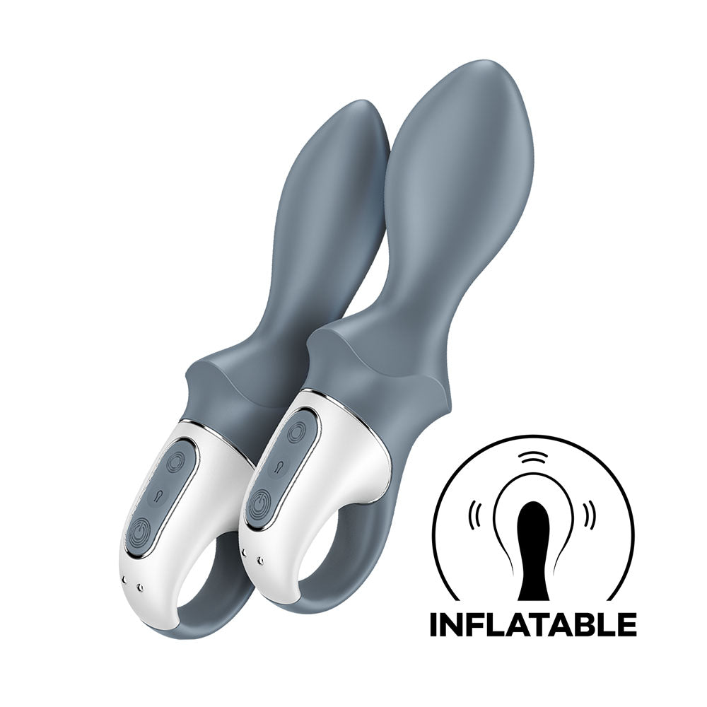 Satisfyer Air Pump Booty 1 Grey Inflatable Anal Vibrator 12 Vibes Butt Plugs - Vibrating
