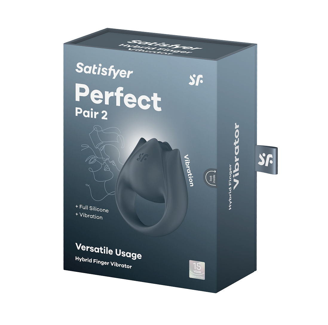 Satisfyer Perfect Pair 2 Grey USB Rechargeable Couples Ring Grey Cock Rings Vibrating
