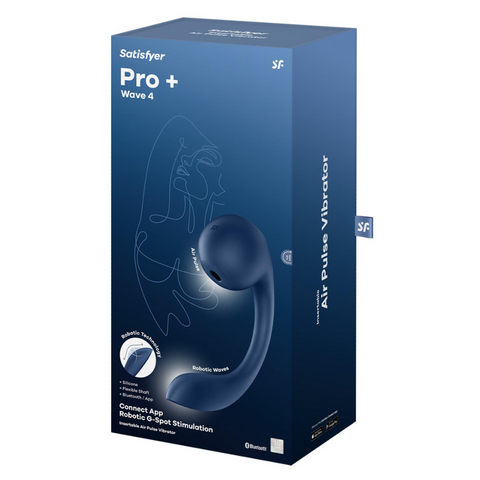 Satisfyer Pro+ Wave 4 Vibrator 12 Programs USB Rechargeable Blue AIR PULSATION