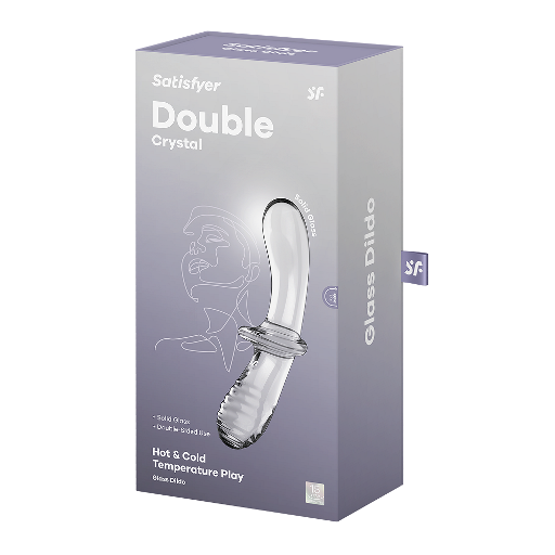 Satisfyer Double Crystal Glass Dildo for Temperature Play Clear DONGS Glass
