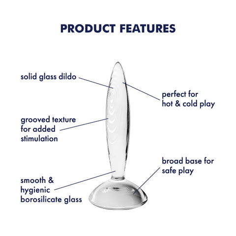 Satisfyer Sparkling Crystal 8 Inch Solid Glass Dildo with Texture > Sex Toys > Glass