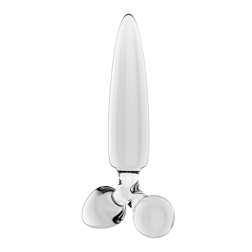 Satisfyer Triple Crystal 1 Transparent – Glass Dildo 21 cm with Two Additional Smaller Plugs > Glass > Dildos