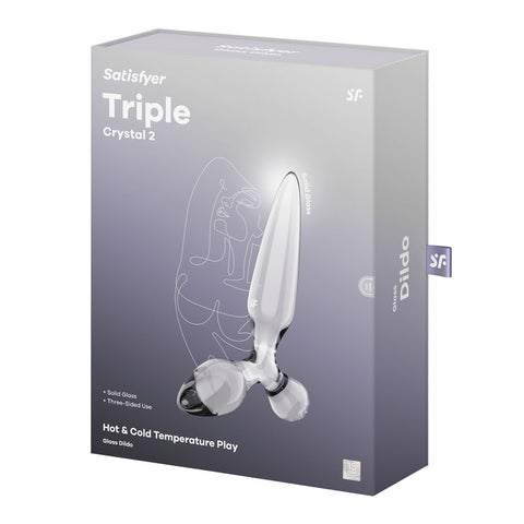Satisfyer Triple Crystal 2 Transparent – Glass Dildo > Glass > Dildos