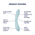 Satisfyer G-Spot Wave 2 (Ice) – USB Rechargeable 23.6 cm Flicking Tip Vibrator > Vibrators > Standard Vibrators
