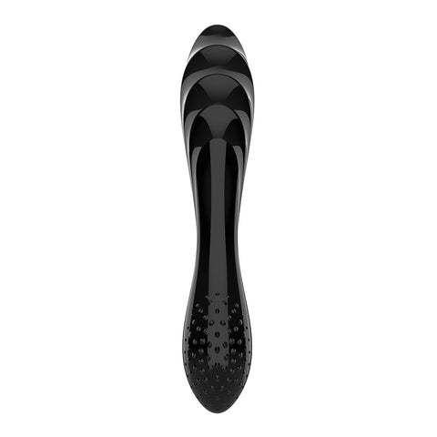 Satisfyer Dazzling Crystal 1 - Black 7.25 Inch Glass Dildo DONGS Glass