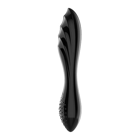 Satisfyer Dazzling Crystal 1 - Black 7.25 Inch Glass Dildo DONGS Glass
