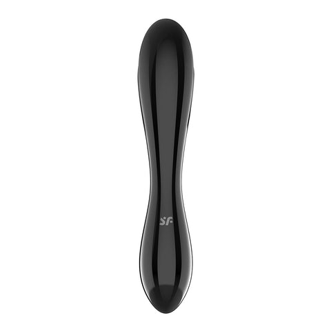 Satisfyer Dazzling Crystal 1 - Black 7.25 Inch Glass Dildo DONGS Glass