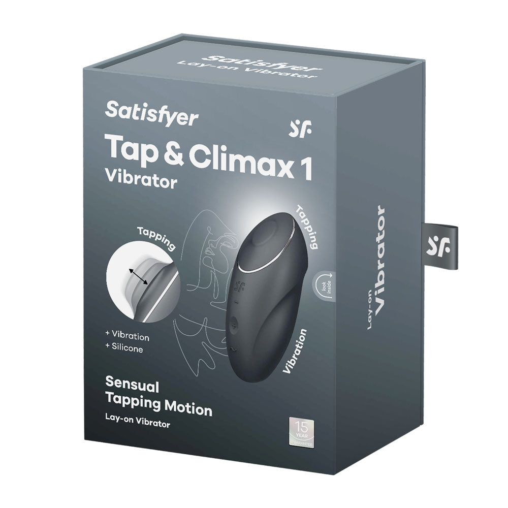 Satisfyer Tap and Climax 1 Lay-On Vibrator Grey