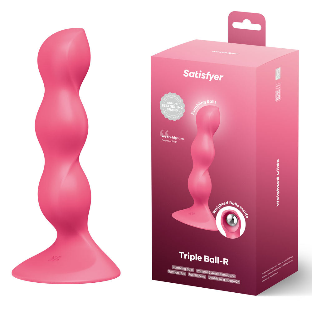 Satisfyer Triple Ball Beaded Anal Plug for Intense Pleasure Red > Anal Range > Anal Beads
