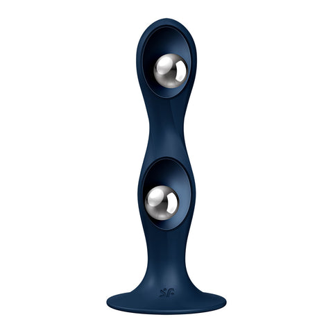 Satisfyer Double Ball-R Dildo Blue 7 Inch Pleasure Toy Butt Plugs - Vibrating