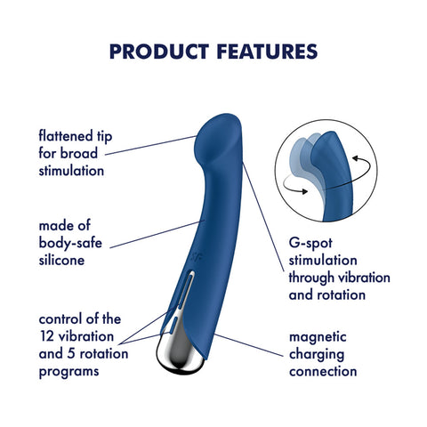 Satisfyer Spinning G-Spot 1 - Blue Vibrators - G Spot