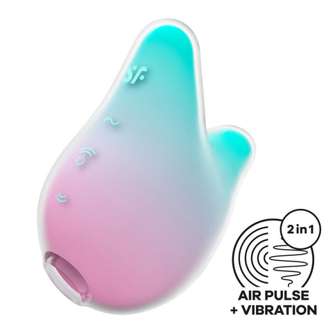 Satisfyer Mermaid Vibes USB Rechargeable Air Pulse Stimulator Mint/Pink AIR PULSATION