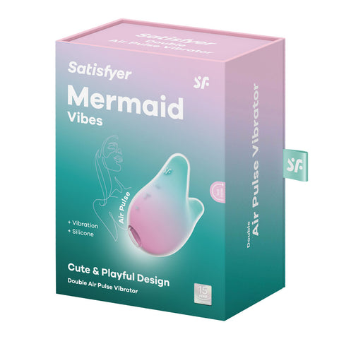 Satisfyer Mermaid Vibes USB Rechargeable Air Pulse Stimulator Mint/Pink AIR PULSATION