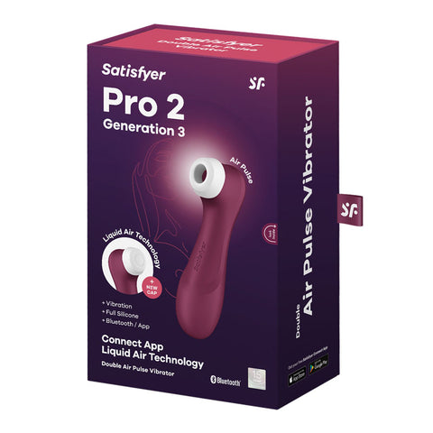 Satisfyer Pro 2 Gen 3 App Control Clitoral Stimulator Wine Red STIMULATORS