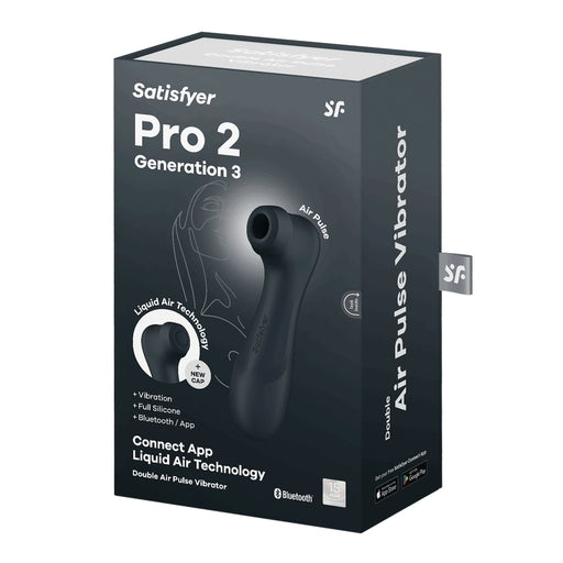 Satisfyer Pro 2 Gen 3 App Control Clitoral Stimulator in Black Black STIMULATORS