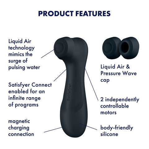 Satisfyer Pro 2 Gen 3 App Control Clitoral Stimulator in Black STIMULATORS