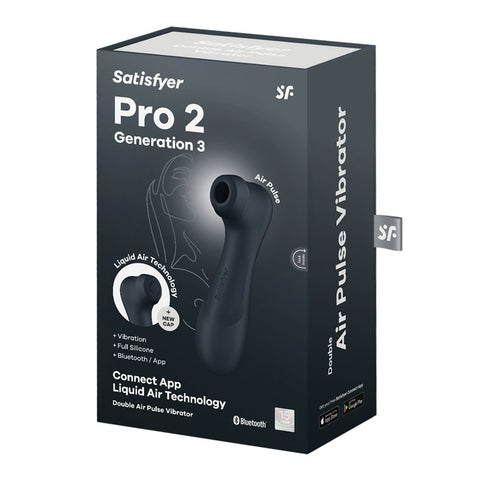 Satisfyer Pro 2 Gen 3 App Control Clitoral Stimulator in Black STIMULATORS