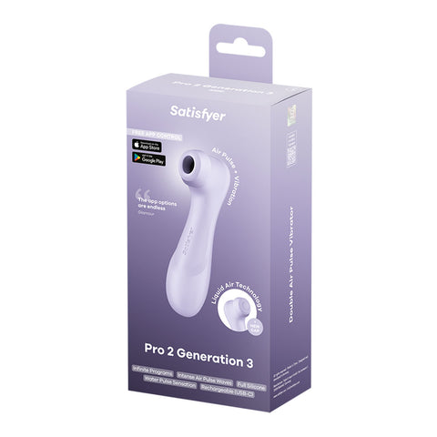Satisfyer Pro 2 Gen 3 App Control Clitoral Stimulator Lilac > Sex Toys For Ladies > Air Pulsation