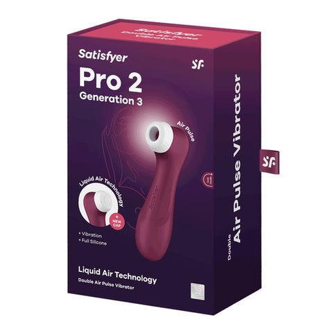 Satisfyer Pro 2 Gen 3 Clitoral Stimulator in Wine Red Default Title AIR PULSATION
