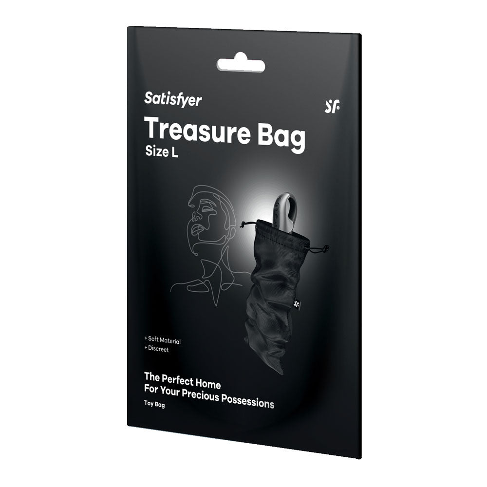 Treasure Bag Black Large for Safe Storage of Essentials Adult Toy Storage