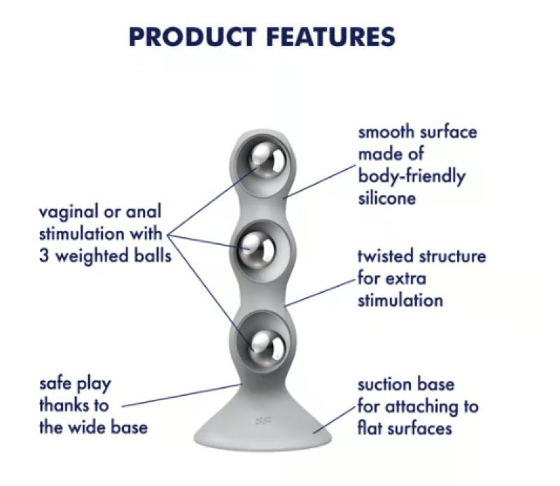 Satisfyer Triple Ball-R Beaded Anal Plug 18cm Weighted Balls Silicone > Anal Range > Anal Beads