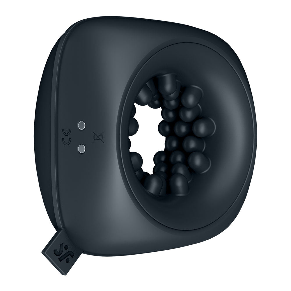 Satisfyer Ring Stroker Pocket Size Vibrating Masturbator with Silicone and 12 Vibration Modes Strokers - Manual