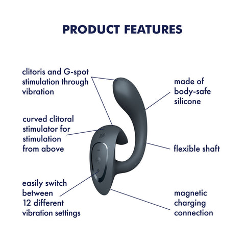 Satisfyer G For Goddess 1 - Dark Grey Rabbit Vibrator VIBRATORS-RABBIT-MULTI